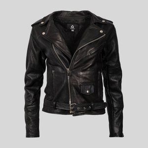 Women's Leather Biker Jacket medium